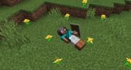 A dead player's corpse in Minecraft (Image via Minecraft)
